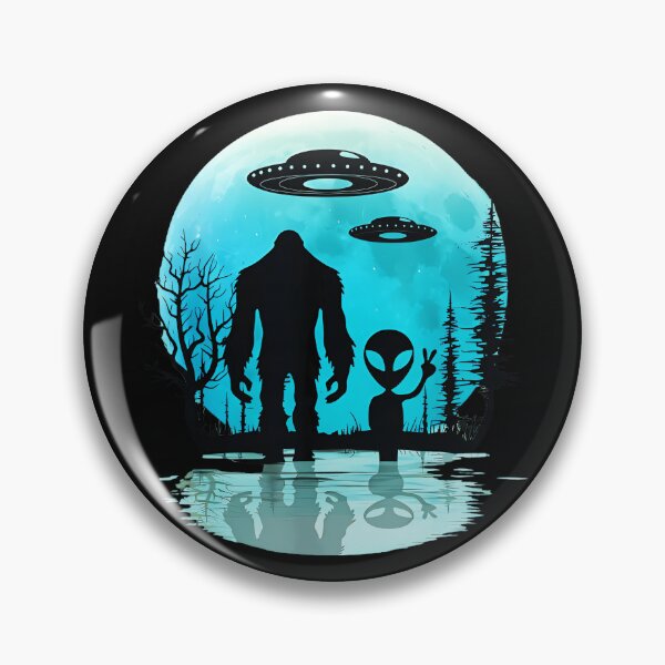 Item preview, Bigfoot Alien UFO Moon Encounter Cryptid Lover designed and sold by LysiTHWIP.