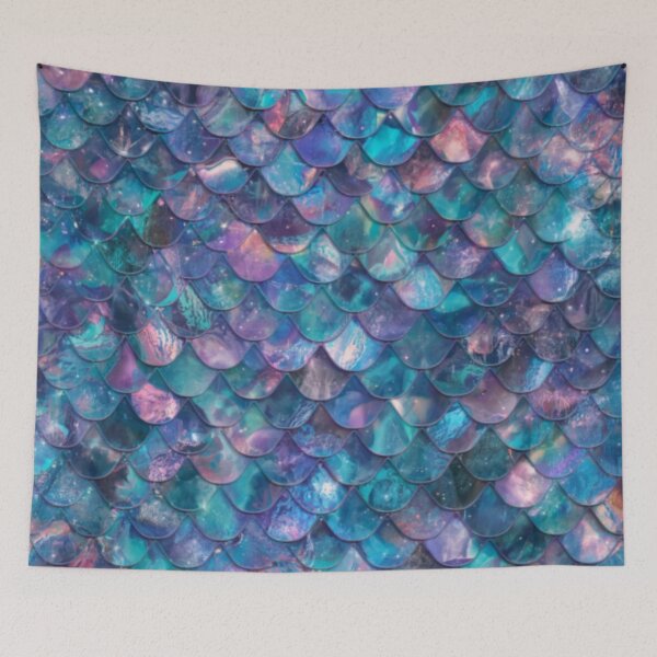 Item preview, Pink Blue Mermaid Print designed and sold by SeaStarMermaids.