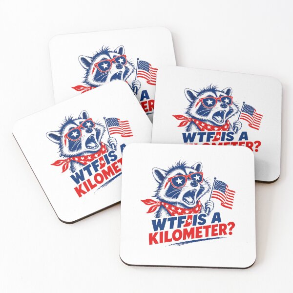 Item preview, WTF Is a Kilometer 4th of July Raccoon designed and sold by Wingedcicada.