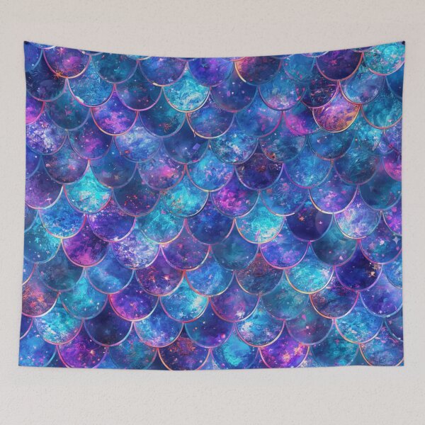 Item preview, Hot Pink Blue Mermaid Print designed and sold by SeaStarMermaids.