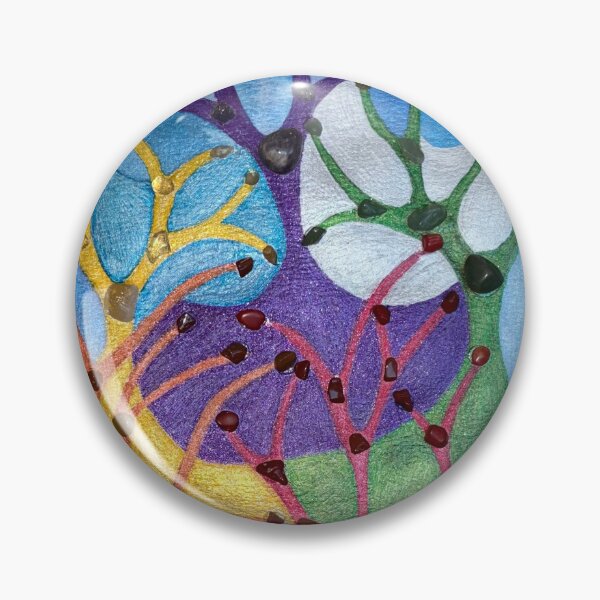Item preview, 7 Chakra Trees Watercolor Mixed Media Painting  designed and sold by Painted Magic Studio.
