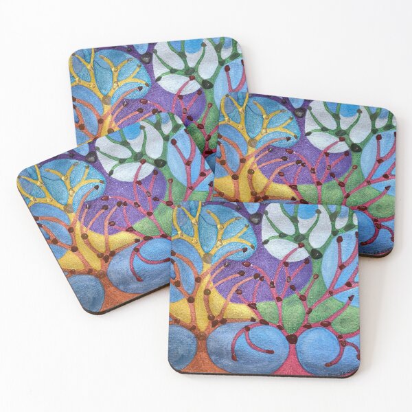 Item preview, 7 Chakra Trees Watercolor Mixed Media Painting  designed and sold by Painted Magic Studio.