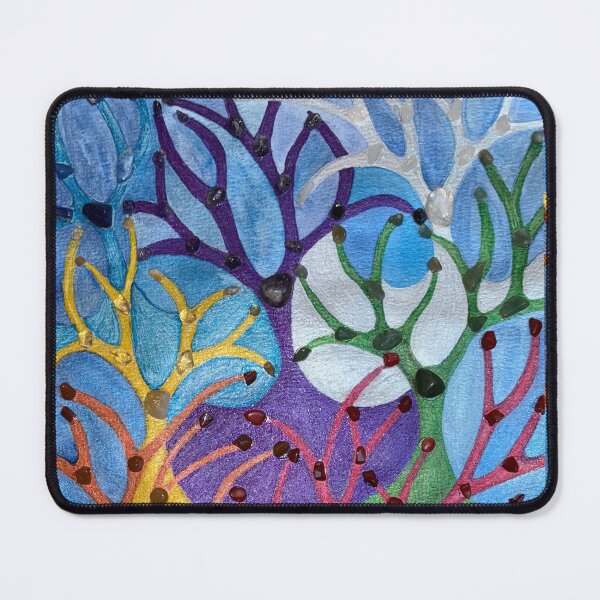 Item preview, 7 Chakra Trees Watercolor Mixed Media Painting designed and sold by Painted Magic Studio.