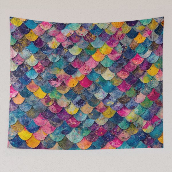 Item preview, Bright Multicolored Mermaid Print designed and sold by SeaStarMermaids.