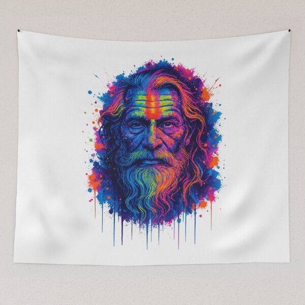 Item preview, Neon Sadhu Graffiti Portrait designed and sold by krazzyremo.