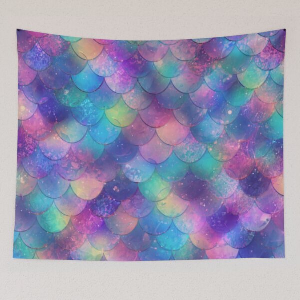 Item preview, Pretty Purple Pink Blue Teal Mermaid Print designed and sold by SeaStarMermaids.
