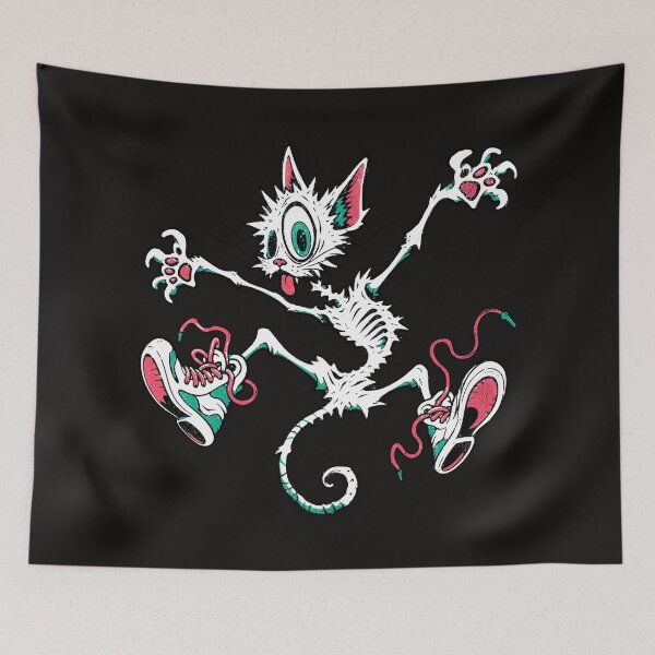Item preview, Retro Skater Punk Zombie Cat Mascot designed and sold by AwesomeBeyondLimits.