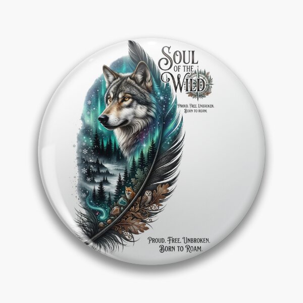 Item preview, Soul Of The Wild Wolf Northern Lights Feathe designed and sold by Sovereign Supply Co..