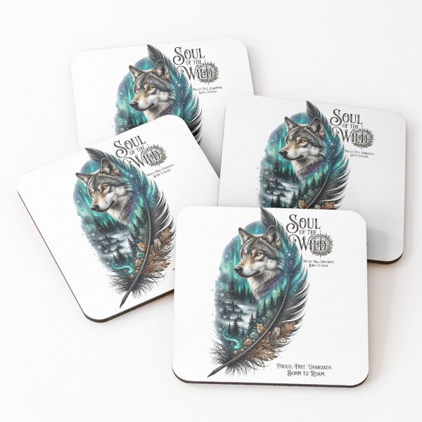 Item preview, Soul Of The Wild Wolf Northern Lights Feathe designed and sold by Sovereign Supply Co..