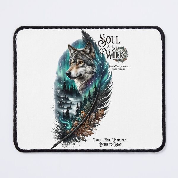 Item preview, Soul Of The Wild Wolf Northern Lights Feathe designed and sold by Sovereign Supply Co..