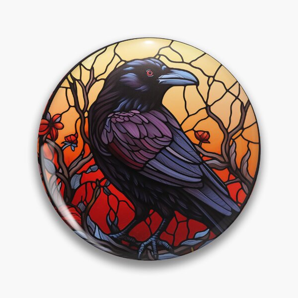 Item preview, Raven in Stained Glass Window Art designed and sold by Articora.
