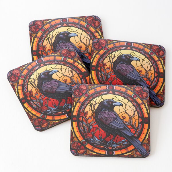 Item preview, Raven in Stained Glass Window Art designed and sold by Articora.