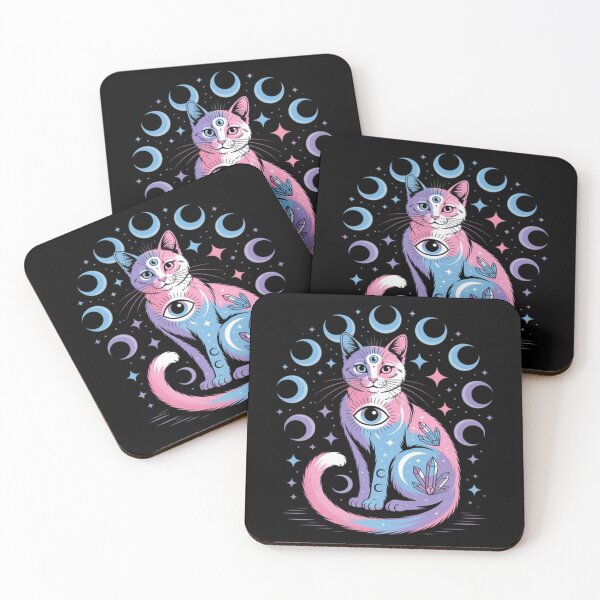 Item preview, Celestial Bisexual Astrology Cat Colours of Bi Pride Flag designed and sold by GoldenField41.