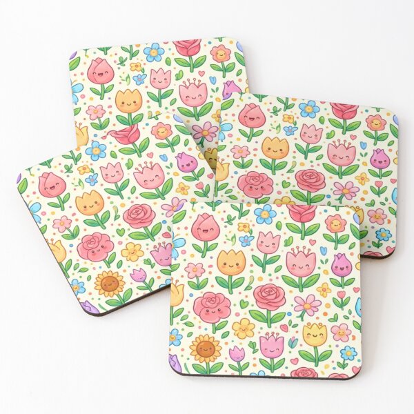 Item preview, Cute Kawaii Pastel Floral Seamless Pattern Soft Flowers designed and sold by ChaemmRichStudio.