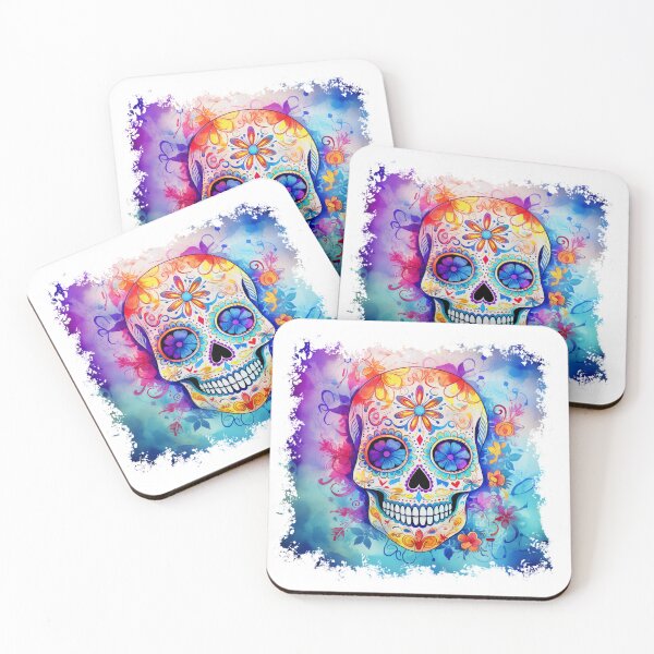 Item preview, Vibrant Dia de los Muertos Skull designed and sold by Articora.
