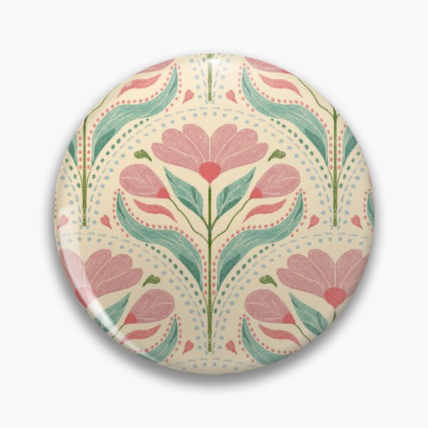 Item preview, Elegant Symmetrical Folk Floral Pattern designed and sold by LafinaArt.
