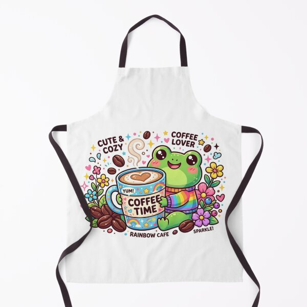 Item preview, Kawaii Coffee Frog Sticker - Cute Rainbow Cafe Aesthetic designed and sold by Elviqus Shop.
