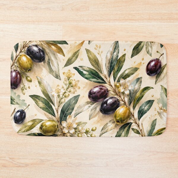 Item preview, Watercolor Olive Branch Pattern | Mediterranean Botanical Art designed and sold by TheSlowShore.