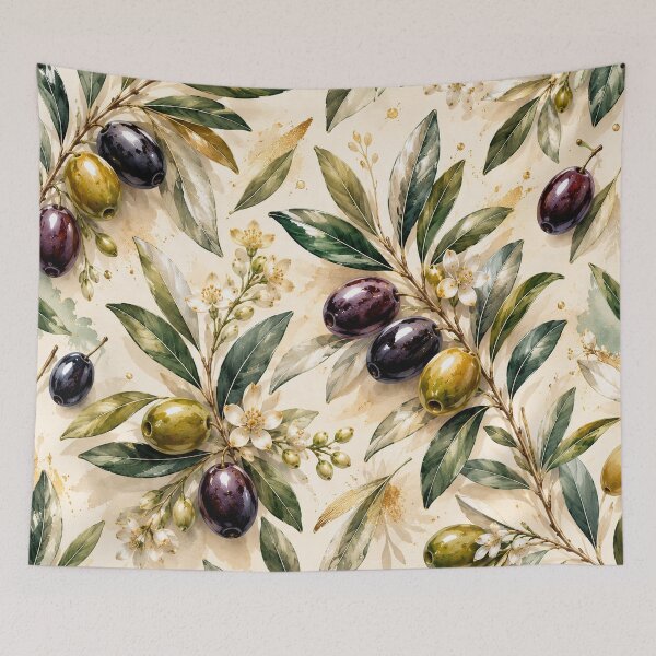 Item preview, Watercolor Olive Branch Pattern | Mediterranean Botanical Art designed and sold by TheSlowShore.