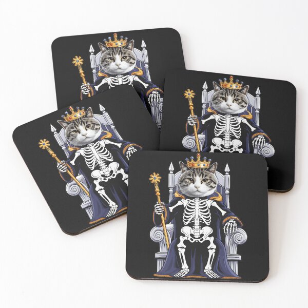 Item preview, Regal Cat Skeleton King Halloween Lover designed and sold by LysiTHWIP.