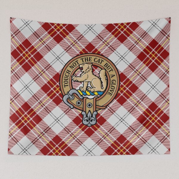 Item preview, Clan MacPherson Crest over Red Dress Tartan designed and sold by sifis.