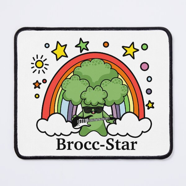 Item preview, Broccoli Playing Guitar, Brocc Star and Rainbows designed and sold by Doodle Moon Studios.