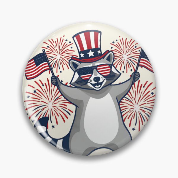 Item preview, Red White & Feral Raccoon Shirt – Funny Patriotic Trash Panda 4th of July T-Shirt designed and sold by ZyxDes.