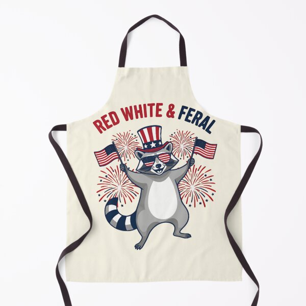 Item preview, Red White & Feral Raccoon Shirt – Funny Patriotic Trash Panda 4th of July T-Shirt designed and sold by ZyxDes.