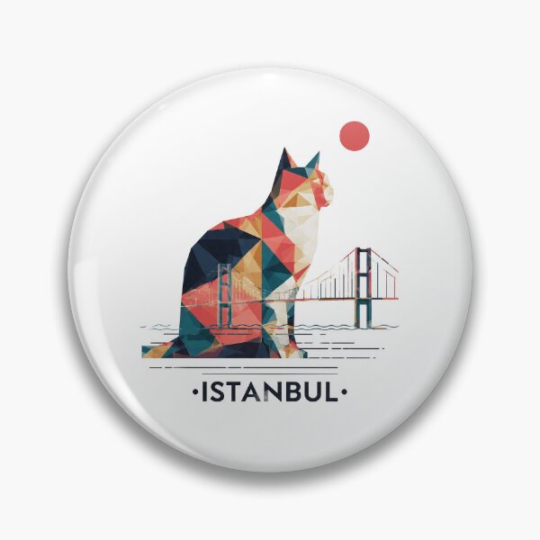Item preview, Istanbul – City of Cats | Geometric Cat Bosphorus Art Print | Turkey Travel Poster designed and sold by OzzFrequency.