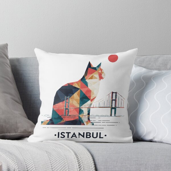 Item preview, Istanbul – City of Cats | Geometric Cat Bosphorus Art Print | Turkey Travel Poster designed and sold by OzzFrequency.
