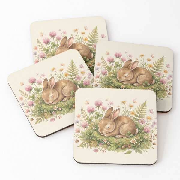 Item preview, Sleeping Bunny Spring Wildflowers Cottagecore Meadow designed and sold by CalmCapy Co.
