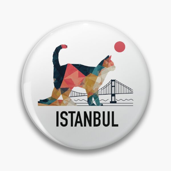 Item preview, Istanbul – City of Cats | Geometric Cat Bosphorus Art Print | Turkey Travel Poster designed and sold by OzzFrequency.
