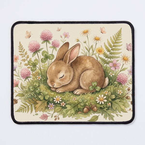 Item preview, Sleeping Bunny Spring Wildflowers Cottagecore Meadow designed and sold by CalmCapy Co.