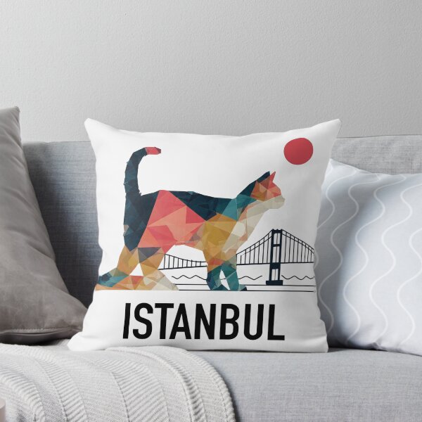 Item preview, Istanbul – City of Cats | Geometric Cat Bosphorus Art Print | Turkey Travel Poster designed and sold by OzzFrequency.