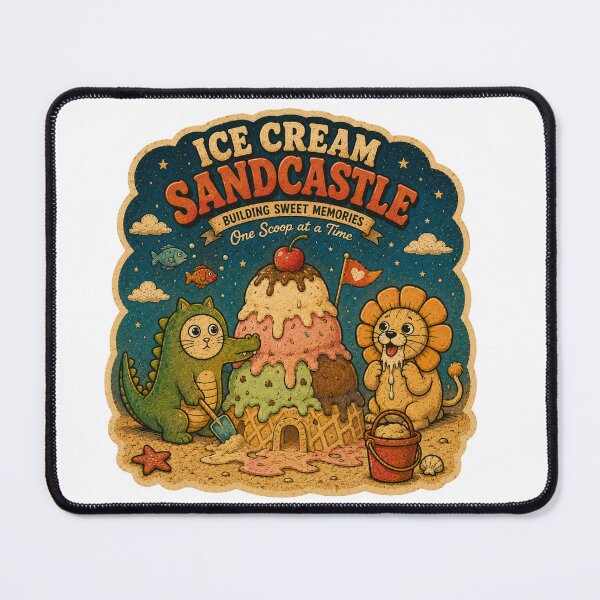 Item preview, Ice Cream Sandcastle – Cute Summer Beach Sticker designed and sold by Soeklahan07.