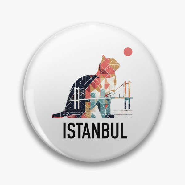 Item preview, Istanbul – City of Cats | Geometric Cat Bosphorus Art Print | Turkey Travel Poster designed and sold by OzzFrequency.