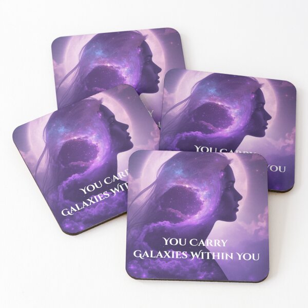 Item preview, You Carry Galaxies Within You | Cosmic Self-Worth Affirmation Art designed and sold by MysticPurpleHue.