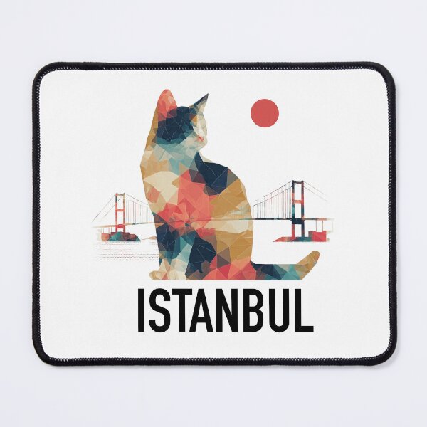 Item preview, Istanbul – City of Cats | Geometric Cat Bosphorus Art Print | Turkey Travel Poster designed and sold by OzzFrequency.