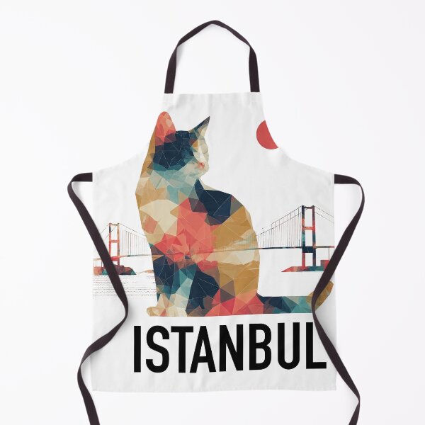 Item preview, Istanbul – City of Cats | Geometric Cat Bosphorus Art Print | Turkey Travel Poster designed and sold by OzzFrequency.