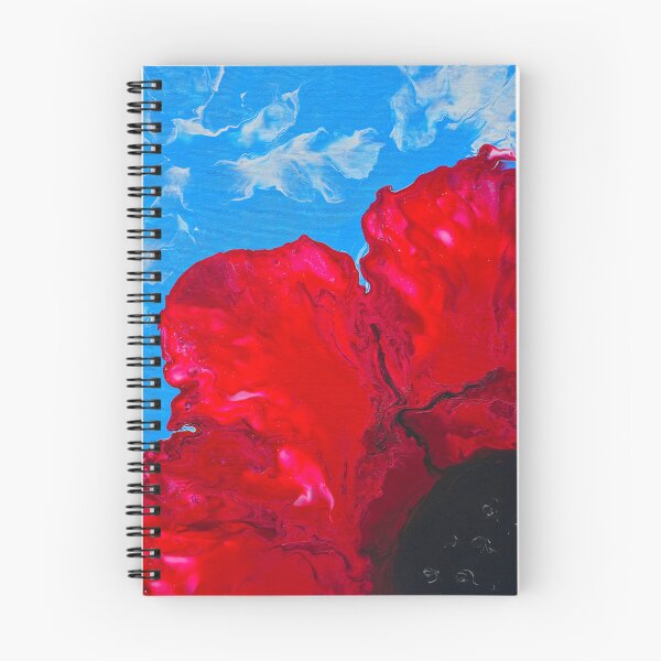 Item preview, Red poppy painting against a blue sky designed and sold by DardinieDesigns.