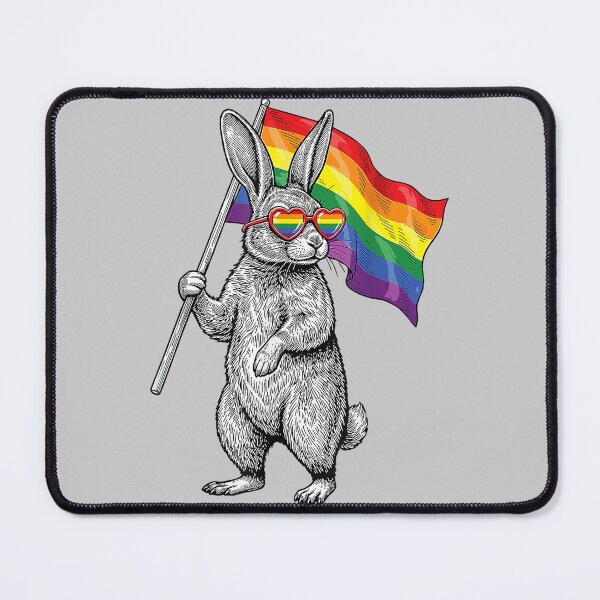 Item preview, LGBTQ Pride Month Bunny Rainbow Gay Flag LGBT Ally Rabbit designed and sold by mjohnson9.