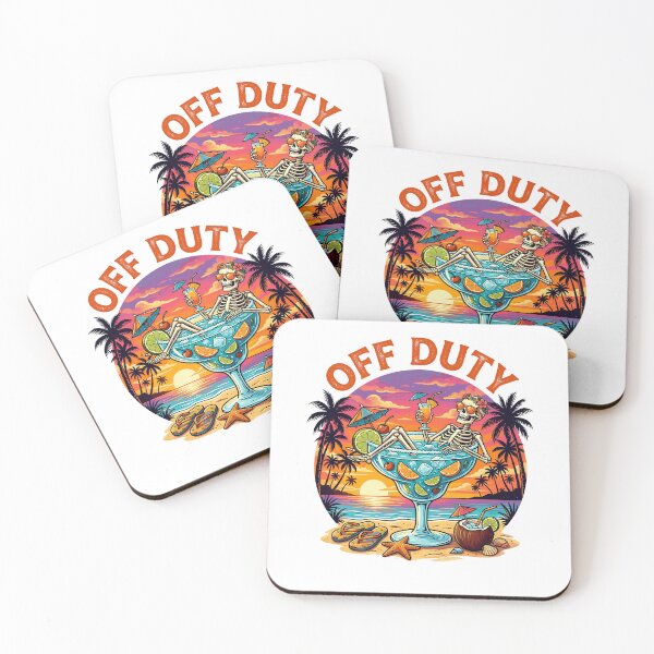 Item preview, Off Duty Funny Skeleton Drinking Cocktail Summer Vacation designed and sold by Littermin.