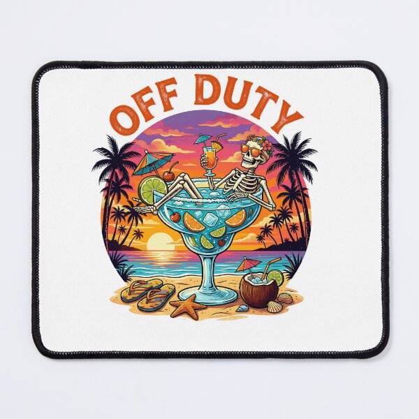 Item preview, Off Duty Funny Skeleton Drinking Cocktail Summer Vacation designed and sold by Littermin.
