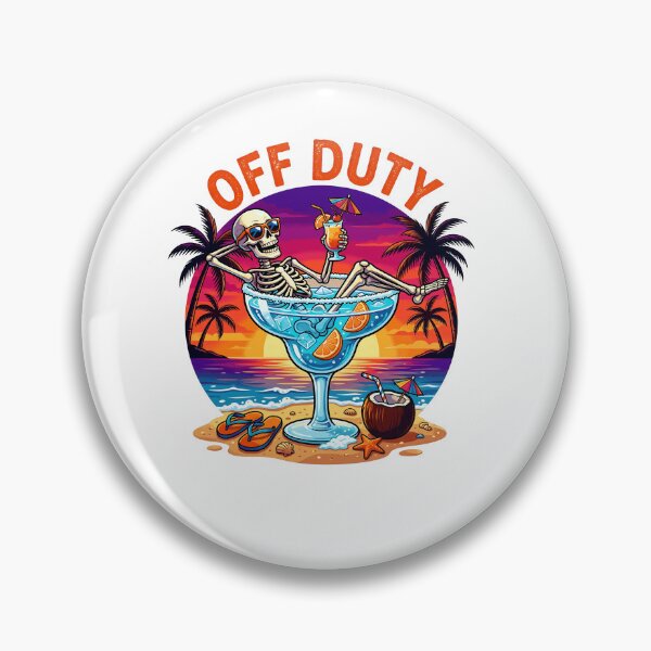 Item preview, Off Duty Funny Skeleton Drinking Cocktail Summer Vacation designed and sold by Littermin.