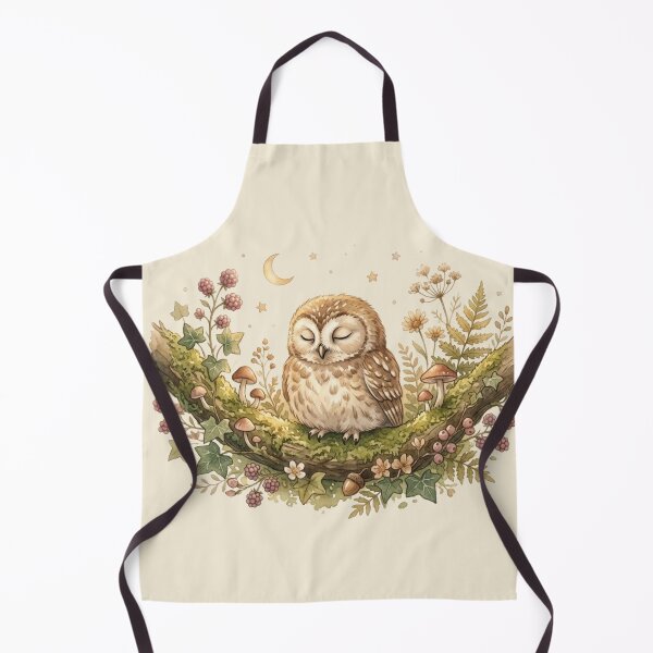 Item preview, Sleeping Owl Moon Wildflowers Cottagecore Woodland designed and sold by CalmCapy Co.