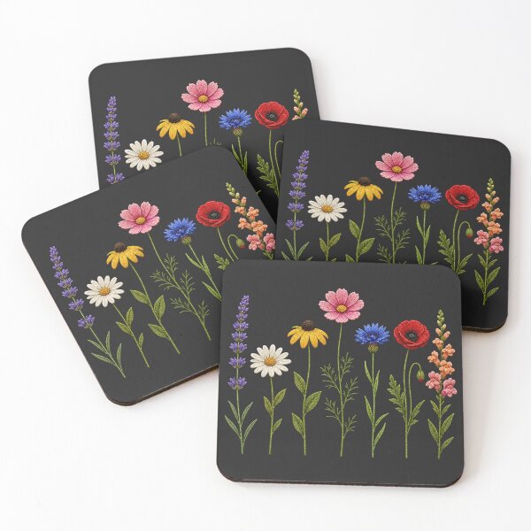 Item preview, Colorful Garden Flowers Embroidery designed and sold by ColorSplash123.
