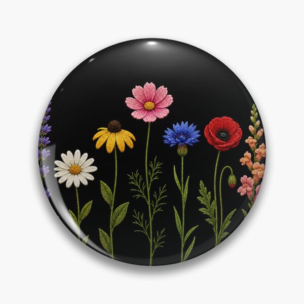 Item preview, Colorful Garden Flowers Embroidery designed and sold by ColorSplash123.