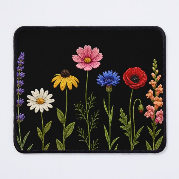 Item preview, Colorful Garden Flowers Embroidery designed and sold by ColorSplash123.