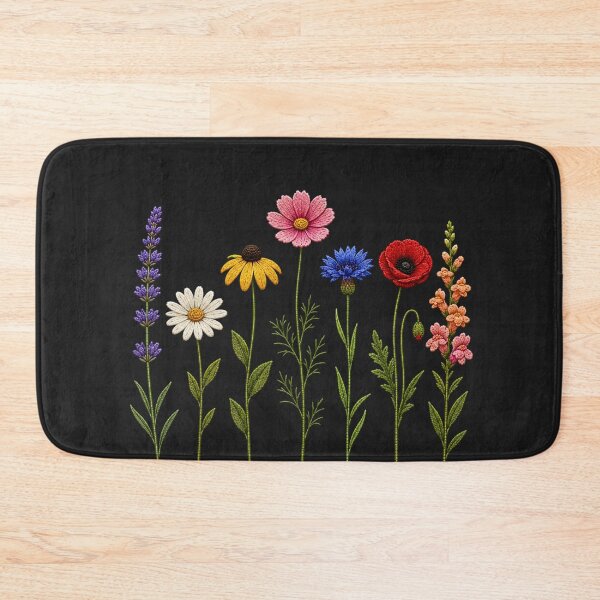 Item preview, Colorful Garden Flowers Embroidery designed and sold by ColorSplash123.