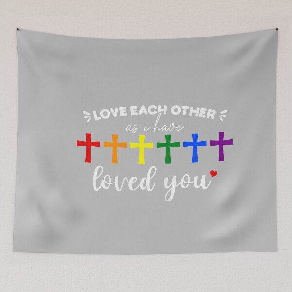 Item preview, Love Each Gay Pride Ally LGBTQ Rainbow Christian Crosses designed and sold by mjohnson9.